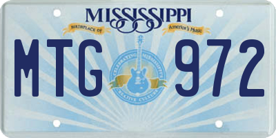 MS license plate MTG972