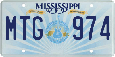 MS license plate MTG974