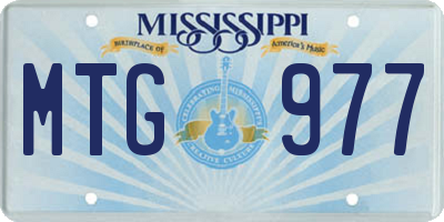 MS license plate MTG977
