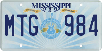 MS license plate MTG984
