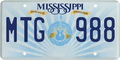 MS license plate MTG988