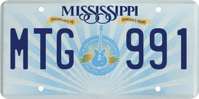 MS license plate MTG991