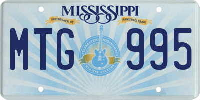 MS license plate MTG995