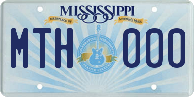 MS license plate MTH000