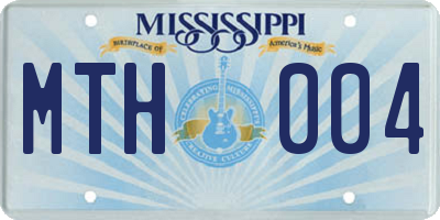 MS license plate MTH004
