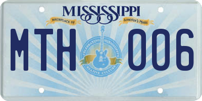 MS license plate MTH006