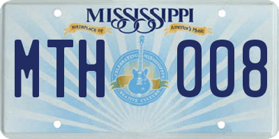 MS license plate MTH008