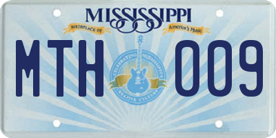 MS license plate MTH009