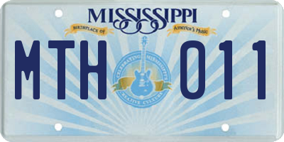 MS license plate MTH011