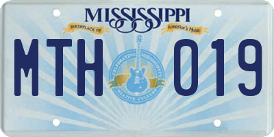 MS license plate MTH019