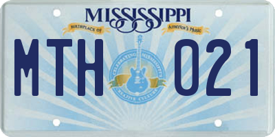 MS license plate MTH021