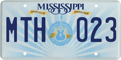 MS license plate MTH023