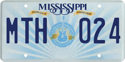 MS license plate MTH024