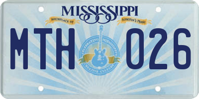 MS license plate MTH026