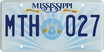 MS license plate MTH027