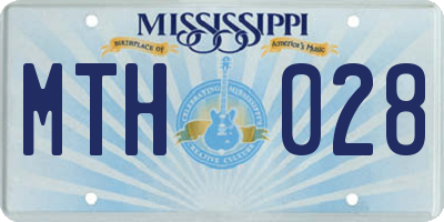 MS license plate MTH028