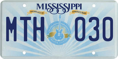 MS license plate MTH030