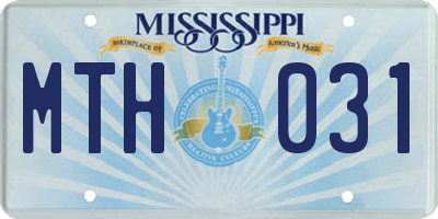 MS license plate MTH031