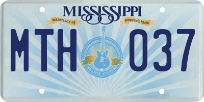 MS license plate MTH037