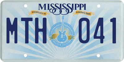 MS license plate MTH041