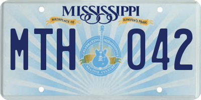 MS license plate MTH042