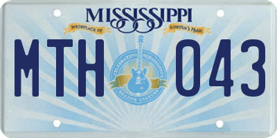 MS license plate MTH043