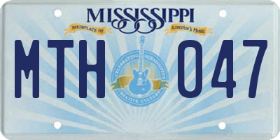 MS license plate MTH047