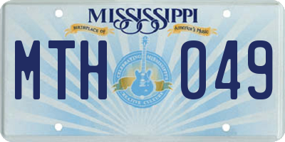 MS license plate MTH049