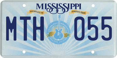 MS license plate MTH055