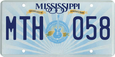 MS license plate MTH058
