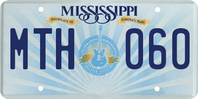 MS license plate MTH060