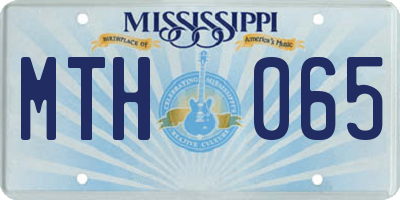 MS license plate MTH065