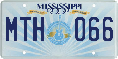 MS license plate MTH066