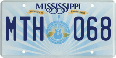 MS license plate MTH068