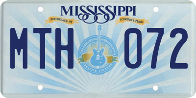MS license plate MTH072