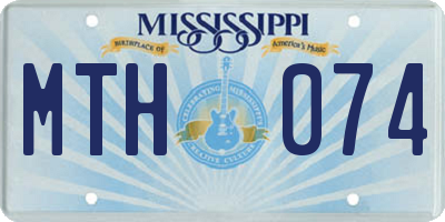 MS license plate MTH074