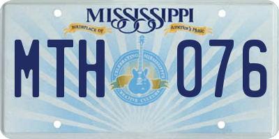 MS license plate MTH076