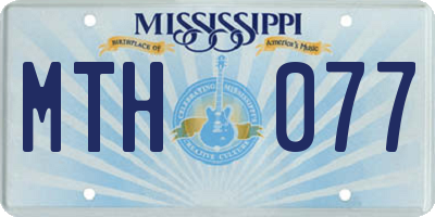 MS license plate MTH077