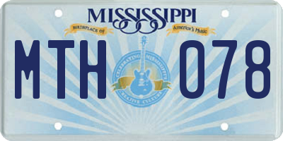 MS license plate MTH078
