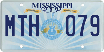 MS license plate MTH079