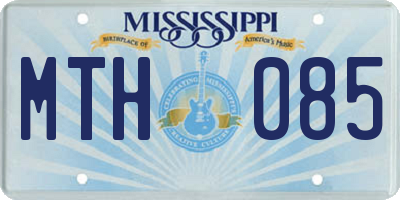 MS license plate MTH085