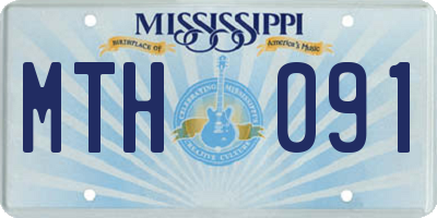 MS license plate MTH091