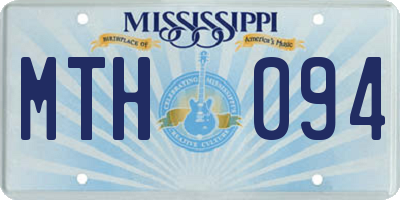 MS license plate MTH094