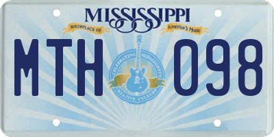 MS license plate MTH098