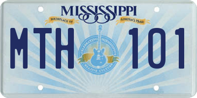 MS license plate MTH101