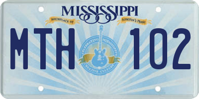 MS license plate MTH102