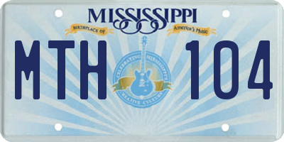 MS license plate MTH104
