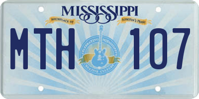MS license plate MTH107