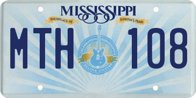 MS license plate MTH108