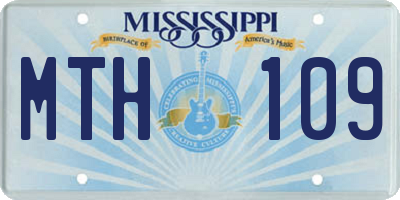 MS license plate MTH109